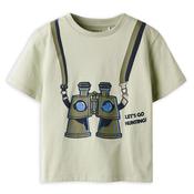 Name It Mini Boy Henni Lets Go Hunting Short Sleeve Tee, Green