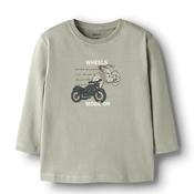 Name It Mini Boy Brian Motorbike Long Sleeve Top, Green