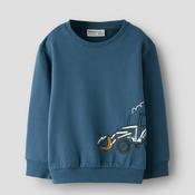 Name It Mini Boy Basil Tractor Long Sleeve Sweater, Navy Blue