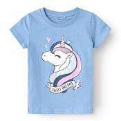 Name It Mini Girl Kornella Short Sleeve Tee, Endless Sky