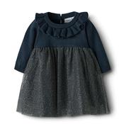 Name It Baby Girl Rolia Knit Tulle Dress, Navy