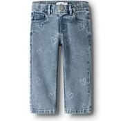 Name It Mini Girl Rose Heart Straight Jeans, Blue image