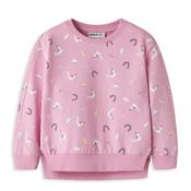 Name It Mini Girl Bissine Llama Long Sleeve Sweater, Pink image