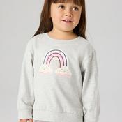 Name It Mini Girl Bissine Rainbow Long Sleeve Sweater, Grey image