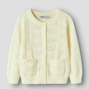 Name It Mini Girl Fiaja Long Sleeve Knit Cardigan, Yellow