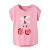 Name It Mini Girl Vigea Short Sleeve Cherry Tee, Pink image