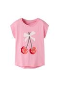 Name It Mini Girl Vigea Short Sleeve Cherry Tee, Pink image