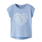 Name It Mini Girl Vigea Short Sleeve Daisy Tee, Blue image