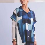 Naya Relaxed Fit Sleeveless Blouse, Denim Blue