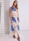 Naya Floral Print Sleeveless Midi Dress, Cream Multi image