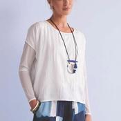 Naya Textured Short Sleeve Top, Off-White
