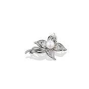 Newbridge Pearl Floral Brooch, Silver