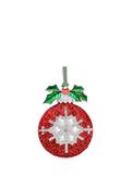 Newbridge Clear &amp; Red Stone Bauble Christmas Tree Decoration image