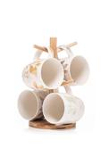 Newgrange Living Leaves Bone China Mug Set &amp; Mug Tree (Set of 4) image