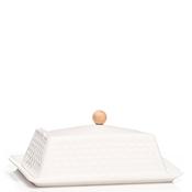 Newgrange Living Ceramic Honeycomb Butter Dish, White image