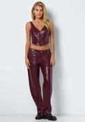 Noisy May Kane PU Trousers, Wine image