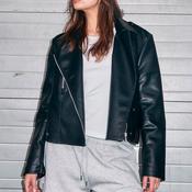 Noisy May Rocket Faux Leather Biker Jacket, Black