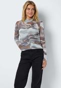 Noisy May Judith Funnel Mesh Top, Grey image