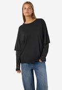 Noisy May Easy Lace Sleeve T-Shirt, Black image