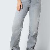 Noisy May Yolanda Wide Leg Jeans, Light Grey Denim