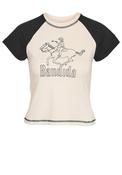 Noisy May Katinka Cropped Raglan Cowgirl T-shirt, Pearled Ivory image
