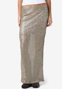 Noisy May Shakira Long Sequin Skirt, Gold image