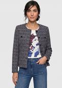 Olsen Button Up Textured Jacket, Navy Multi image