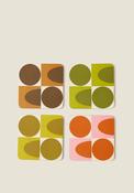 Orla Kiely Spot Square Oval Coasters, Set of 4 image