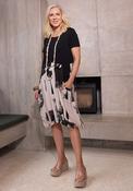 Ora Brush Stroke T Shirt Dress, Black and Stone image