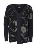 Ora V-Neck Molten Long Sleeve Top, Black image