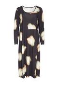 Ora Square Neck Midi Dress, Black Multi image