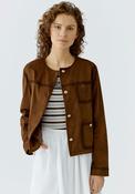 Oui Faux Suede Jacket, Fudge Brown image