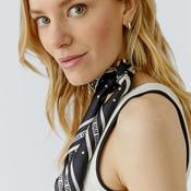 Oui Polka Dot Satin Neck Scarf, Black
