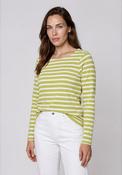 Olsen Striped with Logo Detail Top, Green and White image