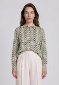 Olsen Geometric Button Up Shirt, Green Multi image