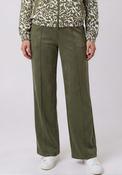 Olsen Faux Suede Wide Leg Trousers, Green image