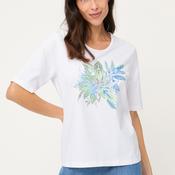 Olsen Neo Safari Botanical Print T-Shirt, White