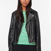 Pieces Susse Leather Biker Jacket, Black