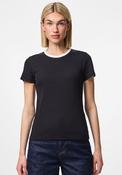 Pieces May Ribbed Fitted T Shirt, Black image