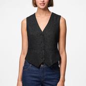 Pieces Bosella Glitter Lurex Waistcoat, Black image