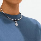 Pilgrim Crystal Coin Pendant Charm, Silver