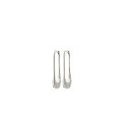 Pilgrim Instant Long Hoop Earrings, Silver image