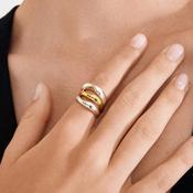 Pilgrim Nova Set of 3 Adjustable Rings, Silver &amp; Gold