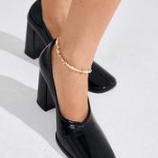 Pilgrim Prism Ankle Chain, Beige