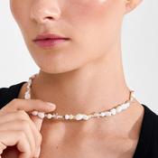 Pilgrim Prism Necklace, Beige &amp; Gold