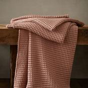 Pineapple Elephant Jaipur Chunky Waffle Cotton Throw, Pink