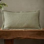 Pineapple Elephant Jaipur Chunky Waffle Cotton 50x30cm Cushion, Sage Green