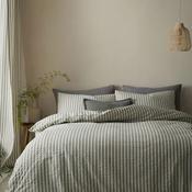 Pineapple Elephant Cotton Rich Woven Stripe Duvet Cover Set, Grey image