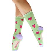 Powder Succulent Strawberry Ankle Socks, Green