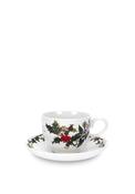 Portmeirion The Holly and The Ivy Teacup &amp; Saucer Set, Cream Multi image